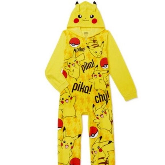 NWt 4 5 pikachu pokemon sleeper pajamas nintendo - Picture 1 of 8